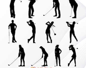 Golf Svg, Golf Player Silhouettes Svg, Golfer Svg, Golfing Svg, Golf Cut Files, Golf Clipart, Golf Svg Files, Golf Svg Bundle, Sports Svg