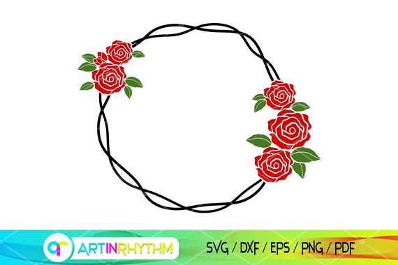 Download Rose Wreath Svg Rose Wire Wreath Svg Wreath Circle Frame Etsy