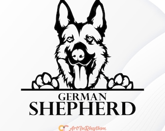 Perro Svg, Pastor Alemán Svg, Arte Vectorial Pastor Alemán, Archivo Cortado Svg Pastor Alemán, Mascota Svg, Archivo Svg Perro, Amante De Los Perros Svg, Clipart Perro