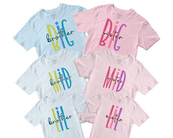 Sibling Matching shirt svg, Big sister svg, Little Sister PNG, Big brother DTF, Little brother sublimation, Lil sis Lil bro Big bro Lil bro