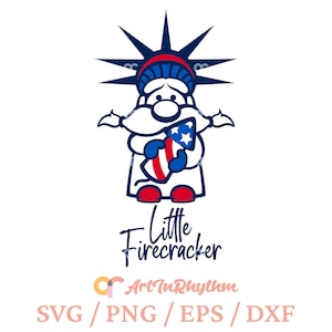 4 juillet petit pétard svg, svg gnome enfant du 4 juillet, bébé 4 juillet svg, svg gnome de la fête de l'indépendance de l'Amérique, svg rouge blanc et bleu