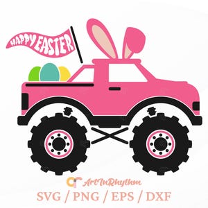 Easter Svg, Easter Bunny Truck Svg, Easter Truck Svg, Easter Truck Svg File, Easter Svg File, Easter Clipart, Easter Eggs Svg, Bunny Svg