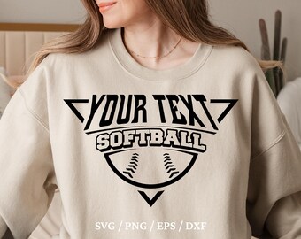 Svg softball, personalizza il logo softball, mascotte scolastica personalizzata, maglietta con nome giocatore, design dtf squadra sportiva, sublimazione softball png
