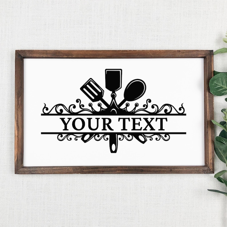 Kitchen Svg, Kitchen Split Monogram Svg, Kitchen Split Frame Monogram