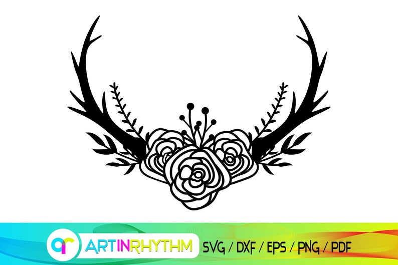Download Antlers Floral Deer Antlers Horn Floral Deer Antlers Svg File Antler Svg Deer Antlers Svg Deer Antlers Antlers Silhouette Deer Svg Clip Art Art Collectibles