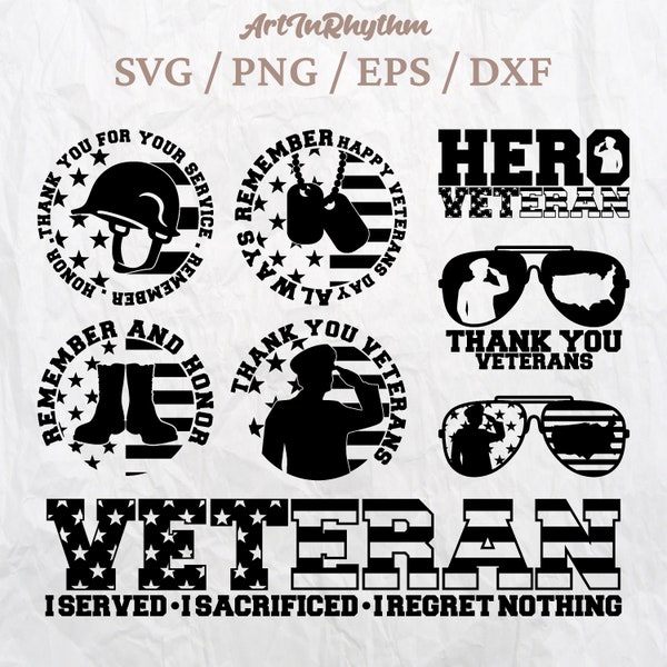 Happy Veterans Day SVG bundle, America Veterans Day svg, Army Veteran svg, Navy Veteran svg, Soldier Veteran SVG, Thank you for your service