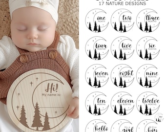 Baby Milestones Svg, Baby Monthly Milestones Svg, Baby Milestone Rounds Svg, Milestone Discs Svg, Acrylic Baby Milestones Svg, Baby Svg