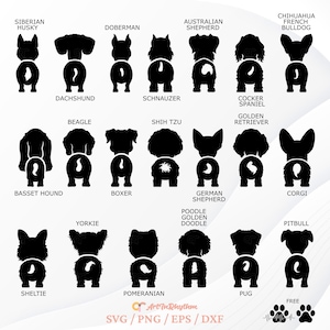 Hunde-Svg, Hunde-Hintern-Svg, Hunde-Hintern-Svg-Bundle, Hund Silhouette-Svg, Hund-Clip-Arts, Hundehintern-Svg-Dateien