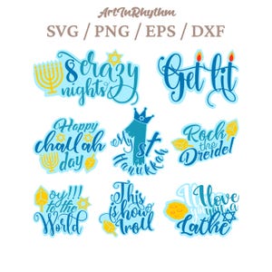 Chanukka Sprüche svg, Chanukka Sprüche svg, Chanukka Shirt svg, Chanukah svg, Chanukka svg, Rock the dreidel, My 1st Chanukka, 8 verrückte Nächte