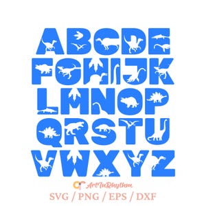 Dinosaur svg, Dinosaur alphabet letters svg, Dino Alphabet letters svg, Dinosaurs letters svg bundle, Dino font svg, Dinosaur A-Z letters
