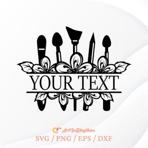 Makeup Svg, Makeup Split Monogram Svg, Floral Makeup Monogram Svg, Makeup Brush Svg, Makeup Svg Files, Beauty Salon Svg, Floral Monogram Svg