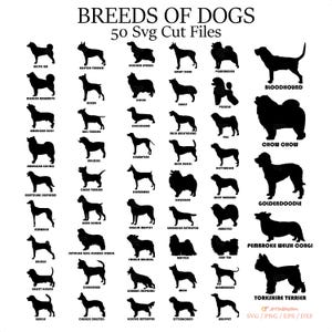 Dogs Svg, Dog Breed Silhouettes Svg, Dog Breeds Svg, Dog Svg Bundle, Dog Silhouettes Svg, Dog Cliparts, Dog Svg Files, Animals Svg, Dog PNG