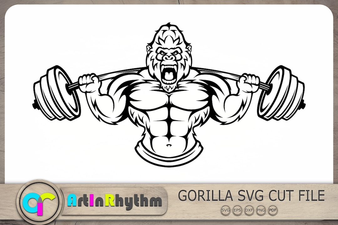 Gym Svg Gorilla Gym Svg Gorilla Svg Muscular Gorilla Svg Etsy