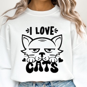 I love cats svg, Katzeneltern svg, Katzenliebhaber svg, Katzendame svg, Haustier Eltern svg, Katzenliebhaber-Shirt svg, Katzenmama svg, Katzenmama svg, Katzenvater svg