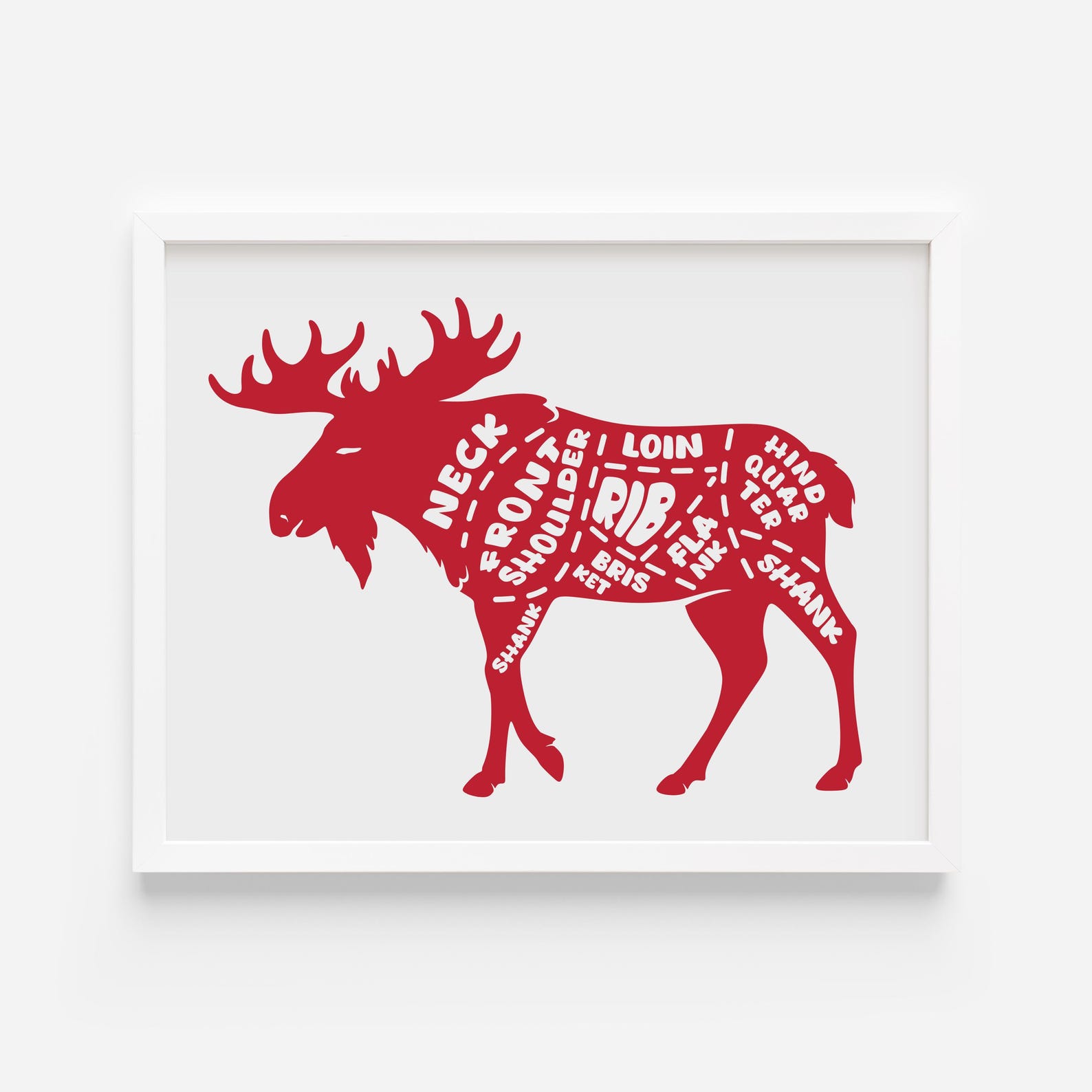 Moose Butcher Meat Cut Chart Svg, Charcuterie Board, Chopping Board ...