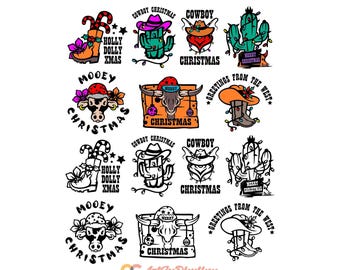 Cowboy Christmas SVG bundle, Western Country Christmas SVG, Texas Christmas SVG, Howdy Merry Christmas svg, Farmhouse Christmas svg