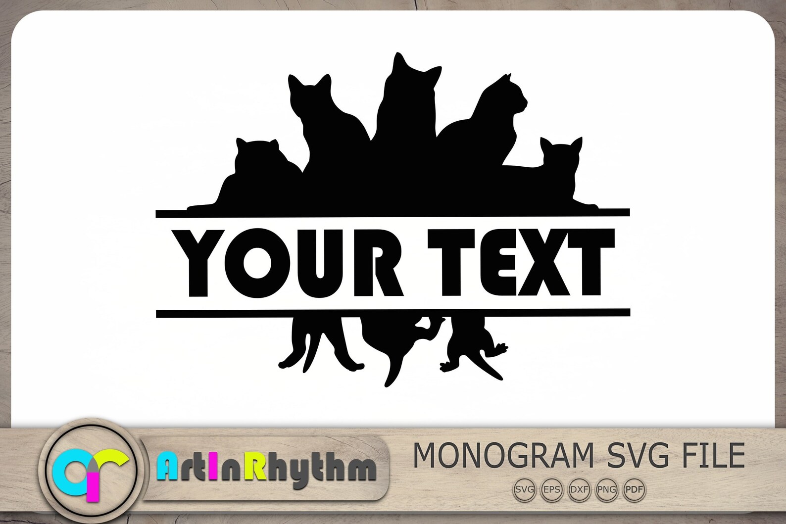 Cat Split Monogram Svg Cats Svg Cat Monogram Svg Cat Etsy