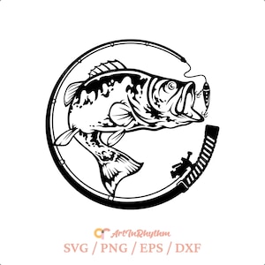 Vissen Svg, baars vissen Svg, zeebaars Svg, vissen Svg vangen, vissen Clipart, vissers Svg, hengel Svg, vissen Svg gesneden bestand