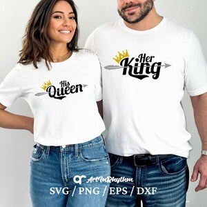 Ihr König Shirt svg, Seine Königin Shirt svg, Mann und Frau svg, Paar-Shirt svg, Hochzeitstag-Shirt svg, Valentine-Paar-Shirt svg