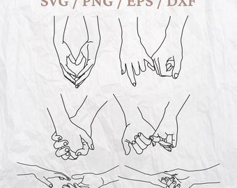 Holding Hands Svg, Pinky Hold Svg, Love, Hands Svg, Love Hand Designs Svg, Handprint Svg, Valentine Svg, Couple Hands Svg, Lovers Svg