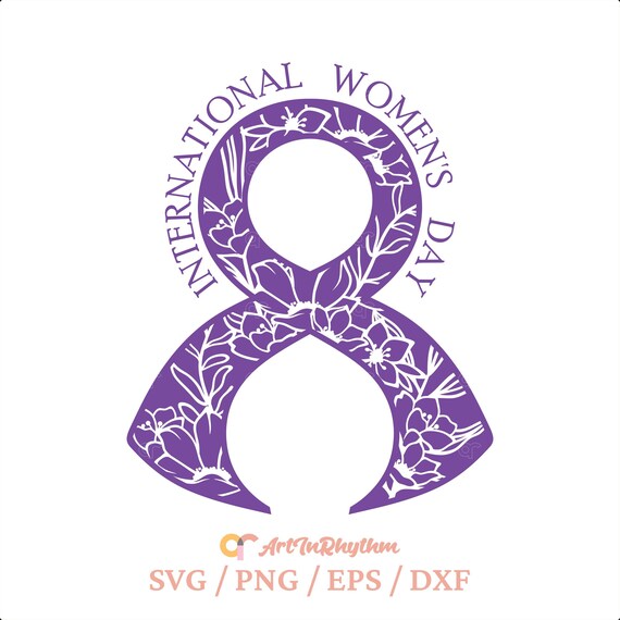 Women's Day Svg, International Women's Day Svg, Happy Women's Day, Empowered Women Svg, Women Svg, 8th March Svg, Floral Ribbon Svg