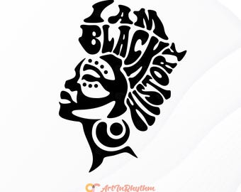私は黒人歴史です SVG、黒人歴史月間 SVG、黒人歴史 SVG、ジューンティーンス SVG、ブラックプライド SVG、ブラックライブズマター SVG、アフロウーマン SVG