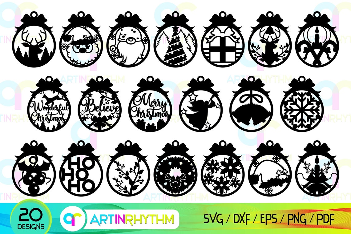 Christmas Ball Ornaments Svg Christmas Ornament Svg Bundle Etsy