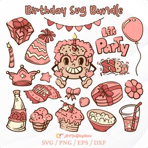 Aniversário Svg, Pacote Retro Aniversário Svg, Cliparts Retro Aniversário, Retro Aniversário Svg, Arquivo de Corte Aniversário Svg, Bolo de Aniversário Svg, Aniversário PNG