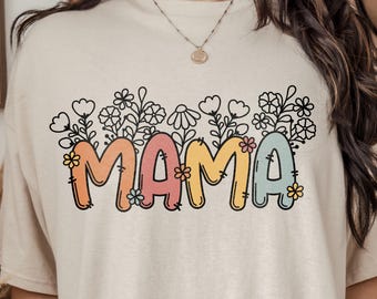 Floral Mama Svg Png, Boho Floral Mama Png, Mothers Day Svg for Mom Shirt, Mama Flower Png, Spring Png Mama T shirt, Floral Mom Svg File