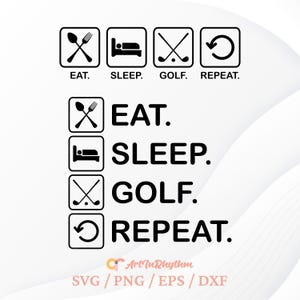 Golf Svg, Eat Sleep Golf Repeat Svg, Golf Life Svg, Golfing Svg, Diseño de camiseta de golf, Clipart de golf, Archivos de corte de golf, Archivo Svg de golf, Diseño de golf