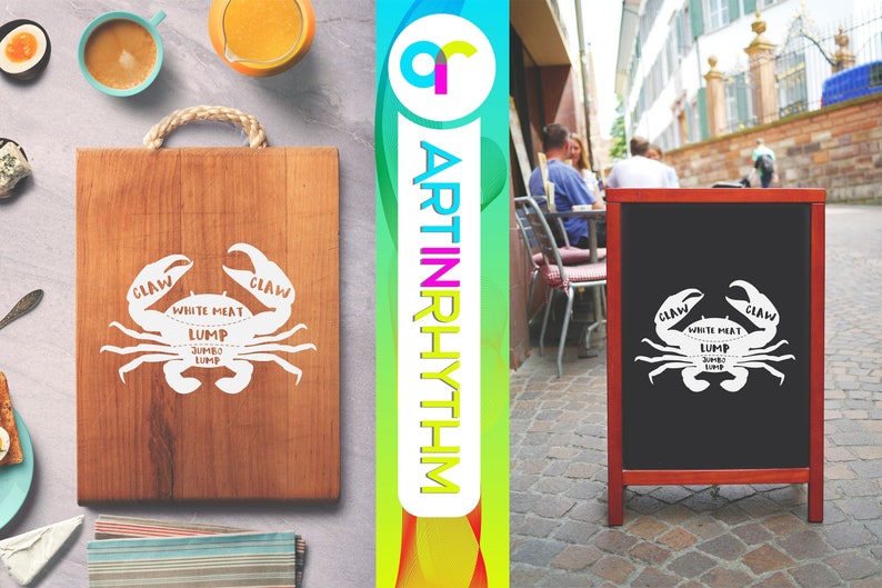 Butcher Meat Chart Crab Meat Chart Svg Kitchen Meat Chart Etsy