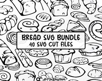 Bread Svg, Bread Svg Bundle, Bakery Products Svg, Bread Cliparts, Bakery Svg, Baker Svg, Loaf of bread Svg, Pastry Svg, Buns Svg, Baking Svg