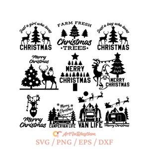 Lot de svg de Noël, décoration de Noël svg, svg de décoration de Noël, svg silhouette de Noël, svg cricut de Noël, fichiers svg de Noël