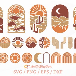 SVG boho, paquete de SVG boho moderno, SVG de elementos boho, SVG de arte mural boho, SVG boho, SVG minimalista, decoraciones de pared boho abstractas, SVG hippie