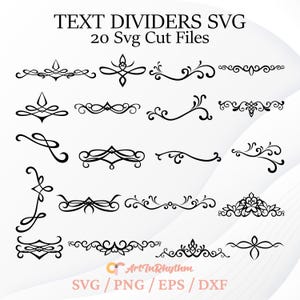 Decorative Elements Svg, Text Dividers Svg, Elegant Dividers Svg, Dividers Svg, Text Borders Svg, Flourish Svg, Decorative Element Svg File