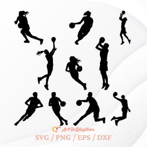 Basketball Svg, Silhouette Basketball Players Svg, Basketball Players Svg, Basketball Female Players Svg, Basketball Svg Bundle, Sports Svg