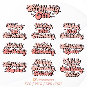 Cumpleaños Svg, Cumpleaños De Niña Svg, Paquete De Cumpleaños Svg, Feliz Cumpleaños Svg, Archivos De Corte De Cumpleaños Svg, Cumpleaños De Reina Svg, Cliparts De Cumpleaños