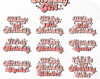 Birthday Svg, Birthday Girl Svg, Birthday Svg Bundle, Happy Birthday Svg, Birthday Svg Cut Files, Birthday Queen Svg, Birthday Cliparts