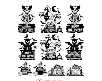 Happy Halloween svg, Halloween svg bundle, Halloween silhouette svg, Halloween shirt svg, Halloween door sign svg, Halloween sweatshirt svg
