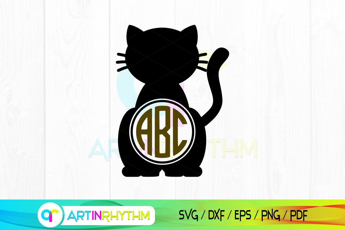Cat Monograms Svg Cat Monogram Cat Svg Cute Cats Svg Etsy