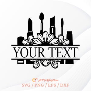 Makeup Svg, Floral Makeup Monogram Svg, Makeup Split Monogram Svg, Makeup Cliparts, Makeup Brushes Svg, Salon Svg, Cosmetics Svg, Mom Svg