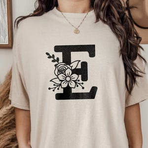 Letra e SVG, letra e floral, alfabeto SVG, letra SVG, monograma de letra, letra floral, fuente SVG, letras florales SVG, alfabeto floral SVG
