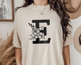 Letter e svg, floral letter e, alphabet svg, letter svg, letter monogram, floral letter, font svg, floral letters svg, floral alphabet svg