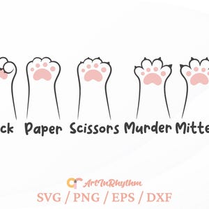 Gato Svg, Piedra Papel Tijeras Svg, Manoplas Asesinas Svg, Patas De Gato Svg, Gato Divertido Svg, Clipart De Gato, Archivo De Corte De Gato Svg, Camiseta De Gato Divertida Svg
