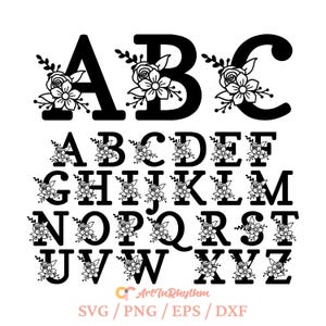 Bloemen alfabetletters svg, bloem alfabetletters svg, alfabetletters A-Z svg, bloem svg, bloemen svg, bloemen lettertype svg, bloem lettertype,