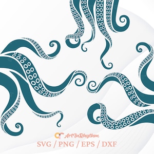 Polpo Svg, Kraken Tentacle Svg Bundle, Tentacoli di polpo Svg, Tentacoli Svg, File Svg di polpo, Kraken Svg, File di taglio di polpo, Animale Svg