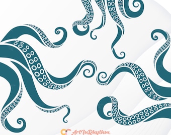Octopus Svg, Kraken Tentacle Svg Bundle, Octopus Tentacles Svg, Tentacles Svg, Octopus Svg Files, Kraken Svg, Octopus Cut Files, Animal Svg