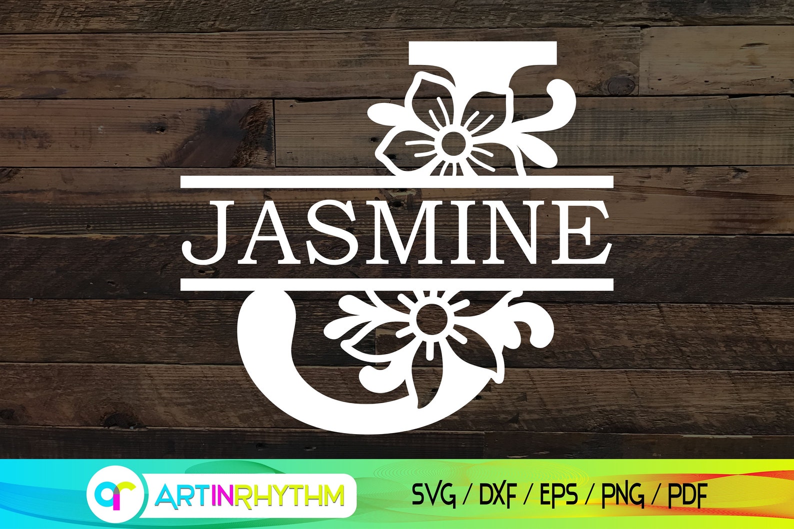 Split letter J monogram svg Letter J monogram svg floral | Etsy
