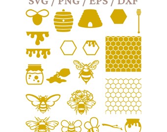 Bee Svg-bundel, Bee Svg, Bee Svg-bestanden, honingraat Svg, bijenkorf Svg, Honey Bee Svg, Bee Clip Arts, Honey Drip Svg, zeshoek Svg, Bee Cut-bestanden