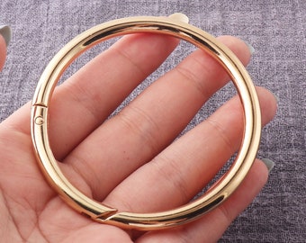 Duża bramka Push, metalowy pierścień sprężynowy, 61 mm jasnozłote okrągłe pierścienie O, pierścienie do paska torebki, karabińczyki, pierścień klamry do torby 2 szt.